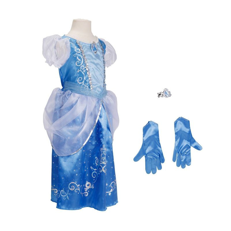 Vestido majestuoso de la princesa Cenicienta de Disney con pulsera y guantes