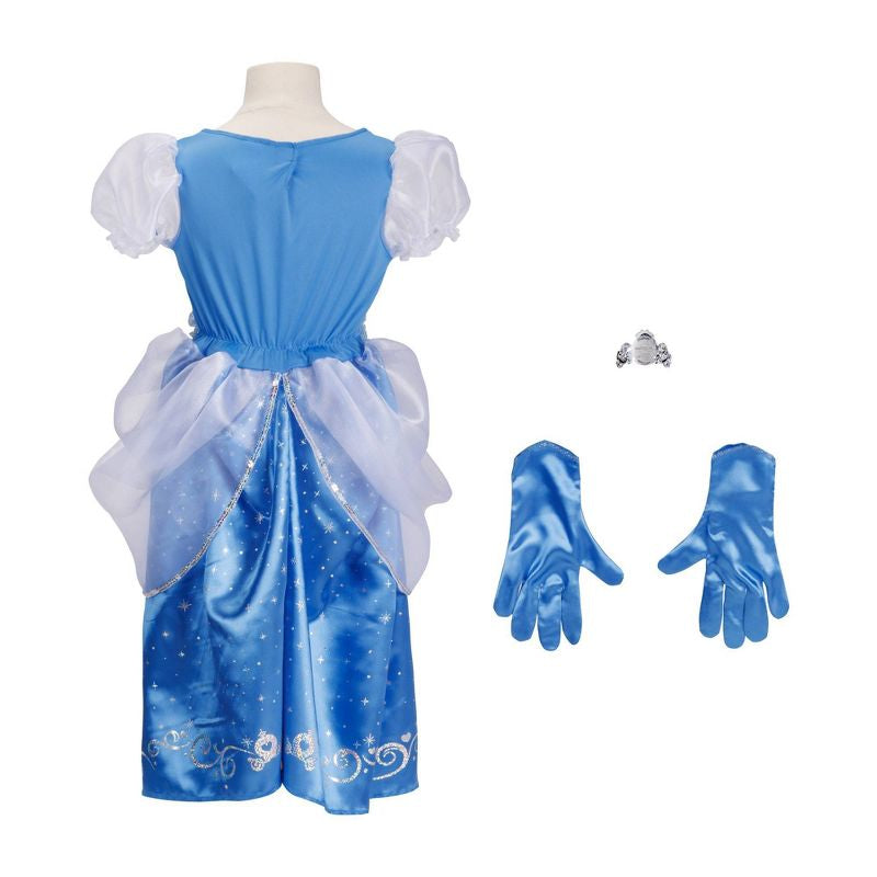 Vestido majestuoso de la princesa Cenicienta de Disney con pulsera y guantes