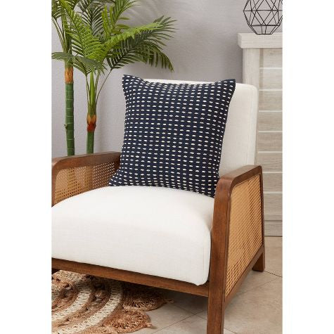 Funda de almohada cuadrada tejida Wonder Dashed de gran tamaño de 20"x20" - Estilo de vida Saro - incluye el cojin