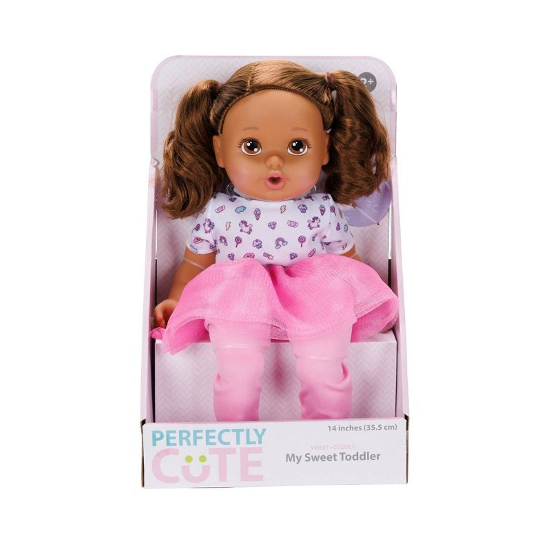 Perfectamente linda mi dulce muñeca de bebé para niños pequeños - Pelo castaño/ojos marrones