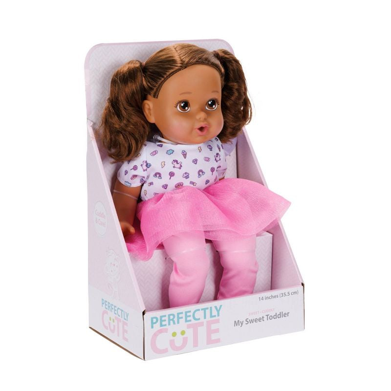 Perfectamente linda mi dulce muñeca de bebé para niños pequeños - Pelo castaño/ojos marrones