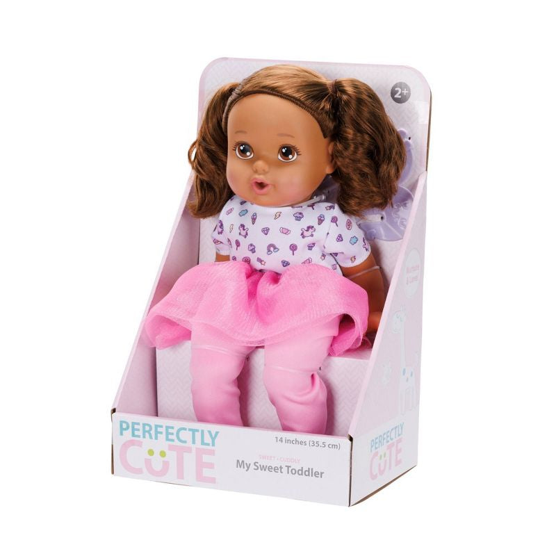 Perfectamente linda mi dulce muñeca de bebé para niños pequeños - Pelo castaño/ojos marrones