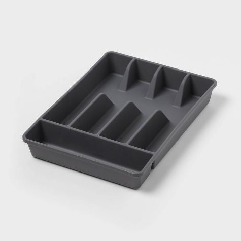 Organizador de cajones de plástico de 5 compartimentos gris - Brightroom™