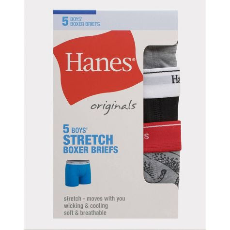 Hanes Boys' 5pk Originals Camo Boxer Briefs - Gray/Black