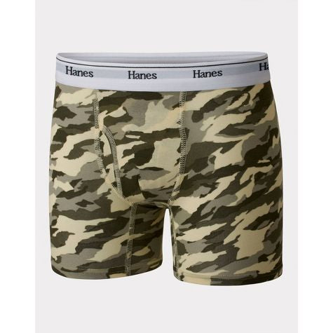 Hanes Boys' 5pk Originals Camo Boxer Briefs - Gray/Black