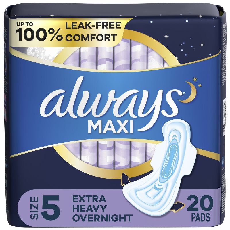 Toallas sanitarias/ Almohadillas para la noche Always Maxi Extra Heavy - Talla 5