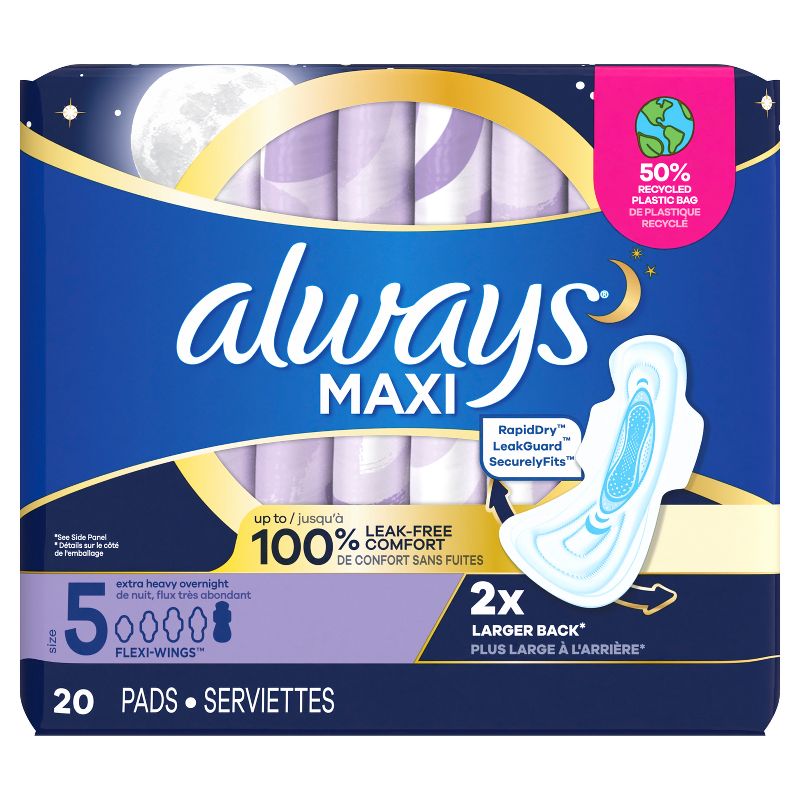 Toallas sanitarias/ Almohadillas para la noche Always Maxi Extra Heavy - Talla 5