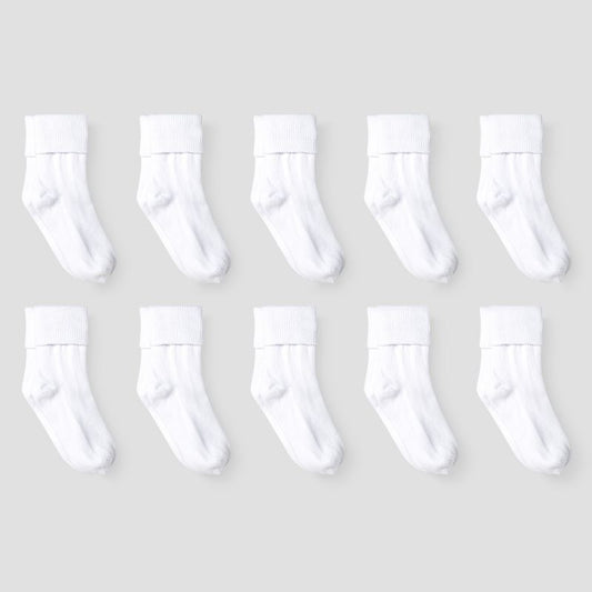 Calcetines Turn Cuff de 10 piezas para niñas - Cat and Jack™ talla L (3-7)