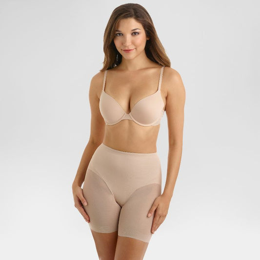 SlimShaper de Miracle Brands Women's Sheer Booty Lift Shortie Shapewear- Talla M