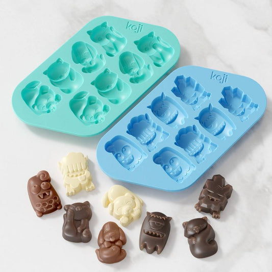 Koji set/2 Chocolate Cat Dog and Monster Mold - moldes para chocolates