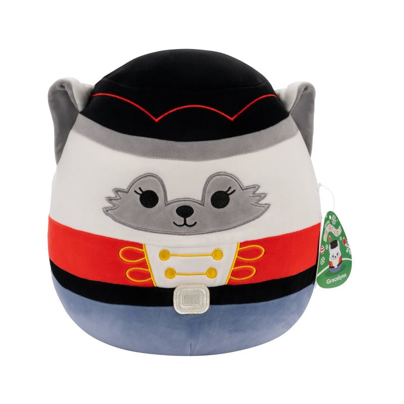 Squishmallows Zorro de invierno de 12" con traje de cascanueces de felpa mediana