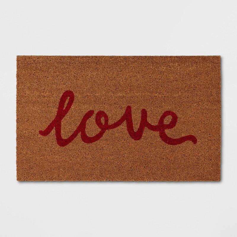 1'6"x2'6" 'Love' Coir Doormat Red/Natural - Threshold™