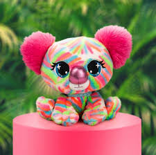 P.Lushes Designer Fashion Pets Koko Melbie Koala Bear Premium Stuffed Animal, Multicolor/Rosa, 6"