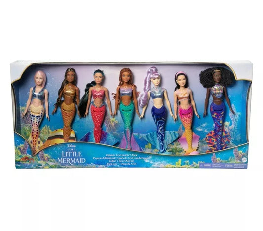 Juego de muñecas Disney The Little Mermaid Ultimate Ariel Sisters con 7 modas