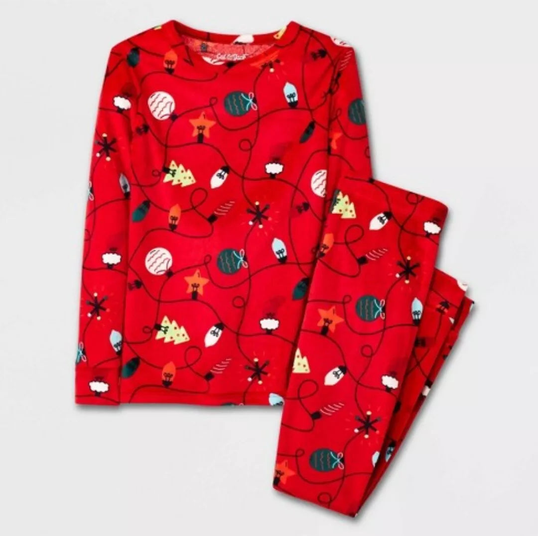 Pijama con luces navideñas Cat & Jack niña niño talla 8