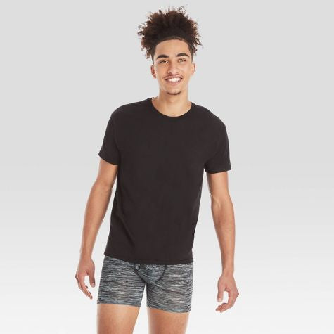 Camiseta Hanes Men's Premium 5pk Slim Fit Crew Neck - Negro- talla L