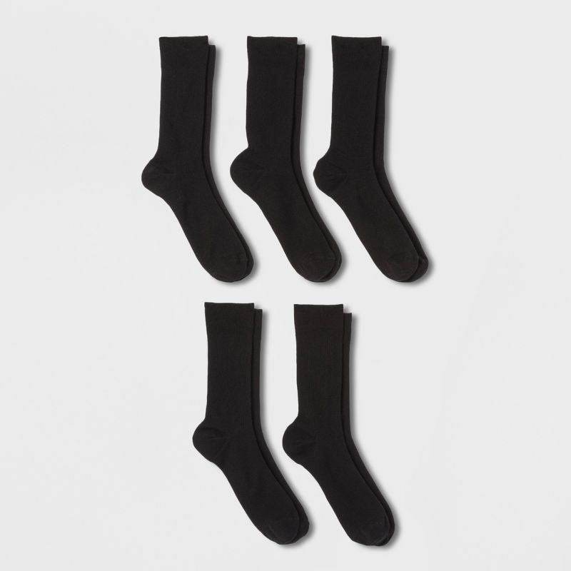 Calcetines de punto plano para hombre 5 pares  - Goodfellow & Co™ Black 7-12