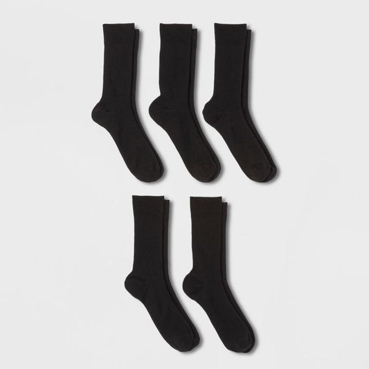 Calcetines de punto plano para hombre 5 pares  - Goodfellow & Co™ Black 7-12