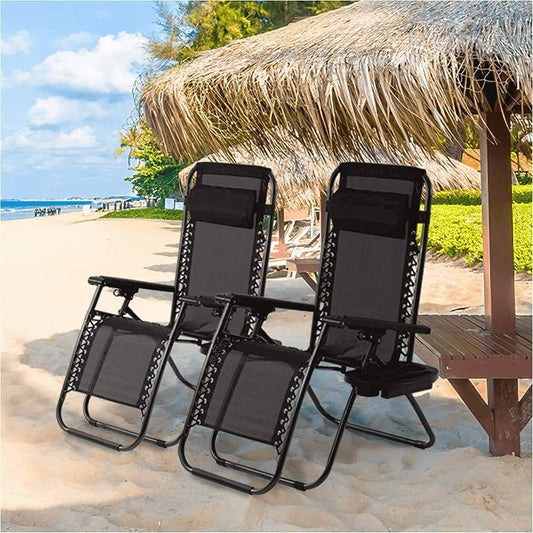 Silla de Playa Reclinable con bandeja