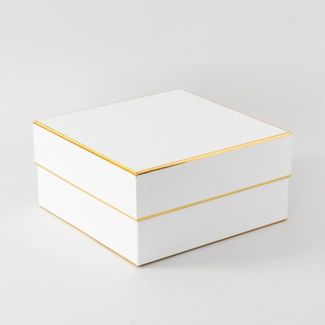 Cajas Finas para regalo Cuadrada (Blanco/ Dorado)