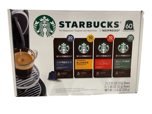 Starbucks Nespresso Original Linea paquete variado de cápsulas, 60 unidades